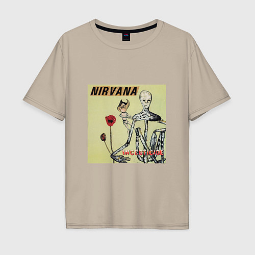 Мужская футболка оверсайз NIRVANA / Миндальный – фото 1