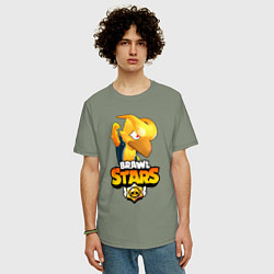 Футболка оверсайз мужская BRAWL STARS CROW PHOENIX, цвет: авокадо — фото 2