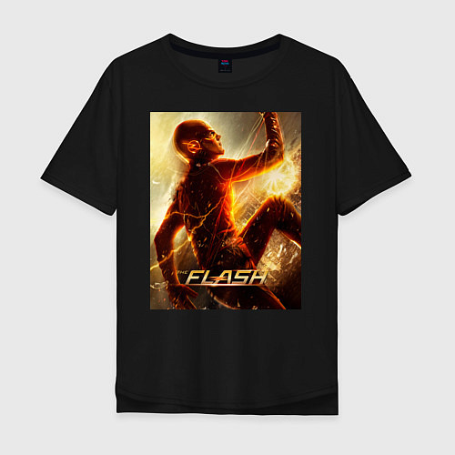 Мужская футболка оверсайз The Flash / Черный – фото 1