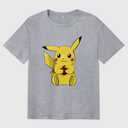 Футболка оверсайз мужская Пикачу, цвет: меланж