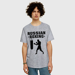 Футболка оверсайз мужская Russian Boxing, цвет: меланж — фото 2