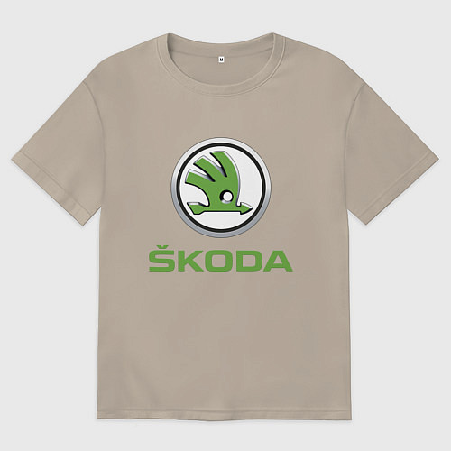 Мужская футболка оверсайз Skoda / Миндальный – фото 1