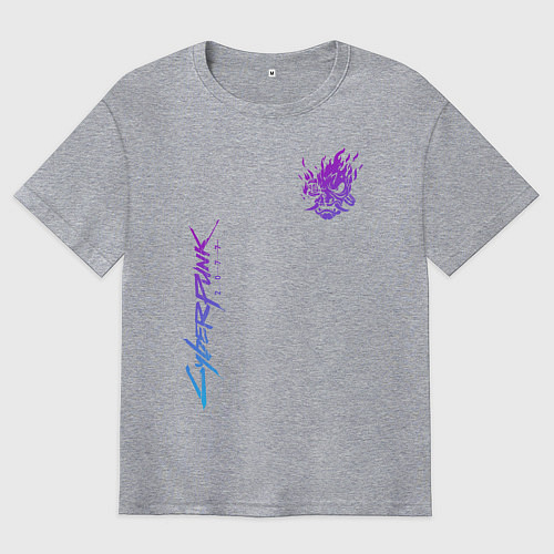 Мужская футболка оверсайз CYBERPUNK 2077 / Меланж – фото 1