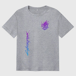 Футболка оверсайз мужская CYBERPUNK 2077, цвет: меланж