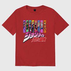 Футболка оверсайз мужская JOJOS BIZARRE ADVENTURE, цвет: красный