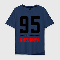 Футболка оверсайз мужская 95 Chechnya, цвет: тёмно-синий