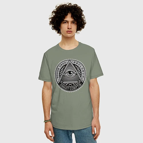 Мужская футболка оверсайз Eye / Авокадо – фото 3