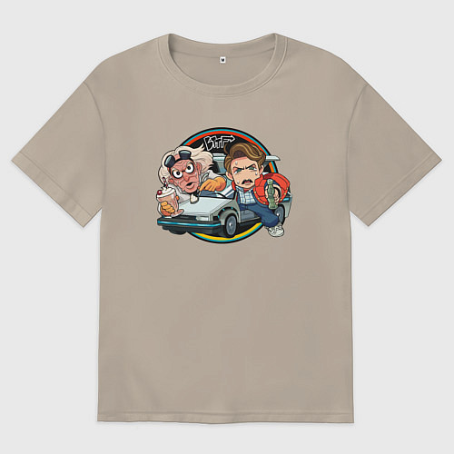 Мужская футболка оверсайз Back to the Future / Миндальный – фото 1