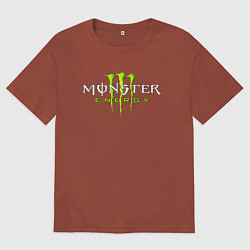 Футболка оверсайз мужская MONSTER ENERGY, цвет: кирпичный