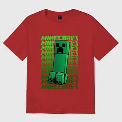 Футболка оверсайз мужская MINERCRAFT CREEPER, цвет: красный