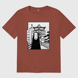 Футболка оверсайз мужская No-Face Spirited Away Ghibli, цвет: кирпичный