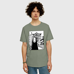 Футболка оверсайз мужская No-Face Spirited Away Ghibli, цвет: авокадо — фото 2