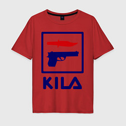 Футболка оверсайз мужская Kila Fila, цвет: красный