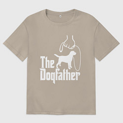 Футболка оверсайз мужская The Dogfather - пародия, цвет: миндальный