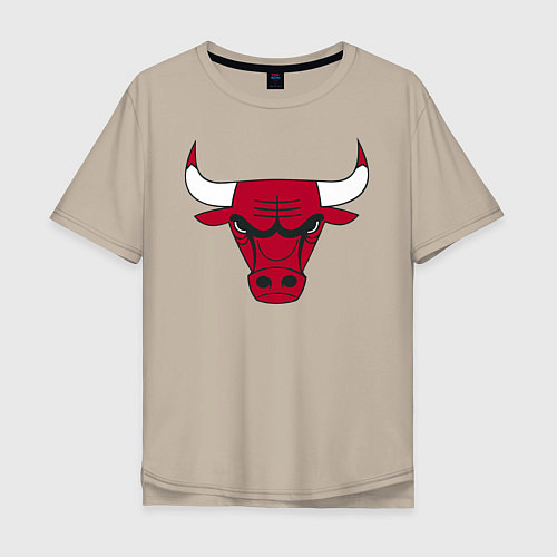 Мужская футболка оверсайз Chicago Bulls / Миндальный – фото 1