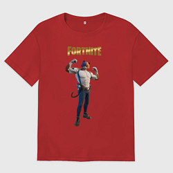 Футболка оверсайз мужская Meowcles Fortnite 2, цвет: красный