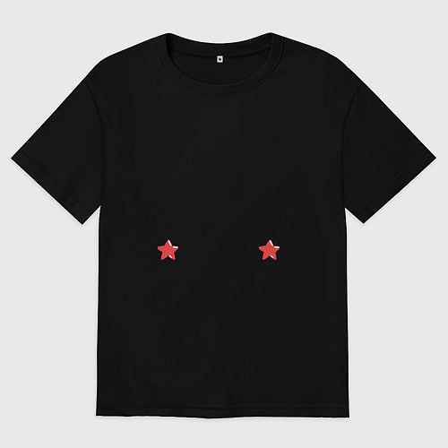 Мужская футболка оверсайз Серега защитник что надо / Черный – фото 1