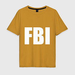 Футболка оверсайз мужская FBI, цвет: горчичный