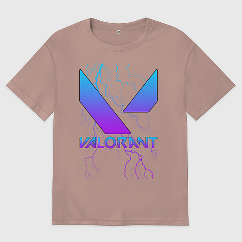 Мужская футболка оверсайз VALORANT / Пыльно-розовый – фото 1