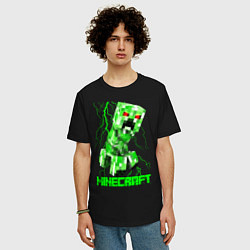 Футболка оверсайз мужская MINECRAFT CREEPER, цвет: черный — фото 2