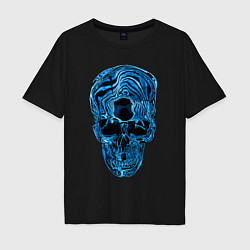 Футболка оверсайз мужская Skull - illusion, цвет: черный