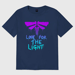 Футболка оверсайз мужская ЦИКАДЫ LOOK FOR THE LIGHT, цвет: тёмно-синий