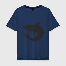 Футболка оверсайз мужская Акулы (Sharks), цвет: тёмно-синий