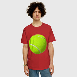 Футболка оверсайз мужская Теннис, цвет: красный — фото 2