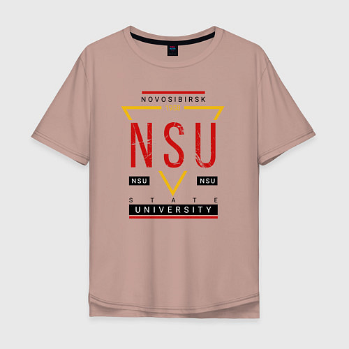 Мужская футболка оверсайз NSU / Пыльно-розовый – фото 1