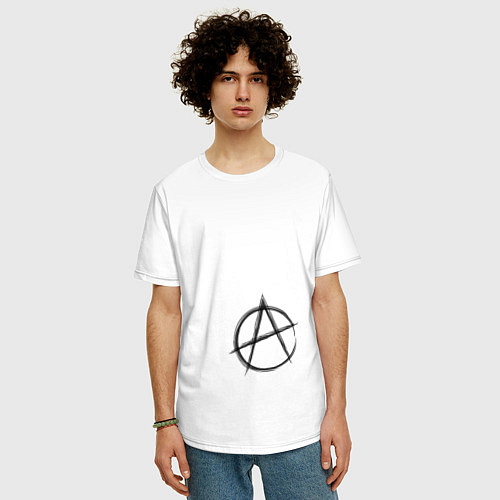 Мужская футболка оверсайз Я анархист / Белый – фото 3