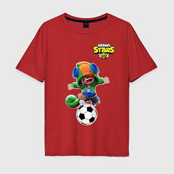 Футболка оверсайз мужская Brawl STARS футбол, цвет: красный