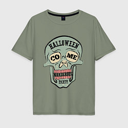 Мужская футболка оверсайз Halloween Skull Retro