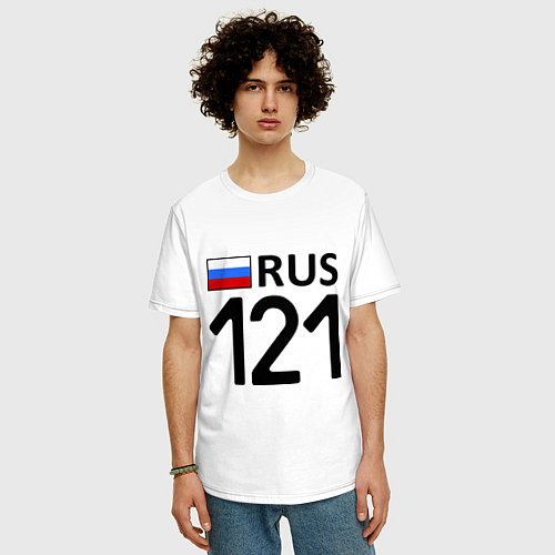 Мужская футболка оверсайз RUS 121 / Белый – фото 3