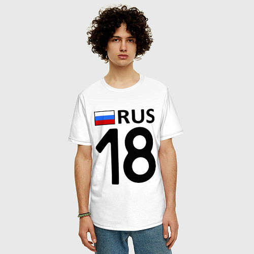 Мужская футболка оверсайз RUS 18 / Белый – фото 3