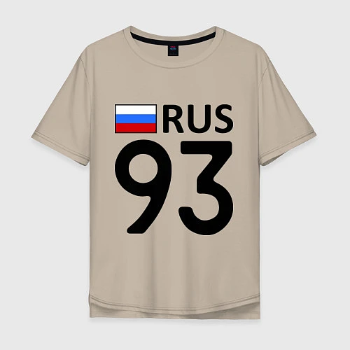 Мужская футболка оверсайз RUS 93 / Миндальный – фото 1