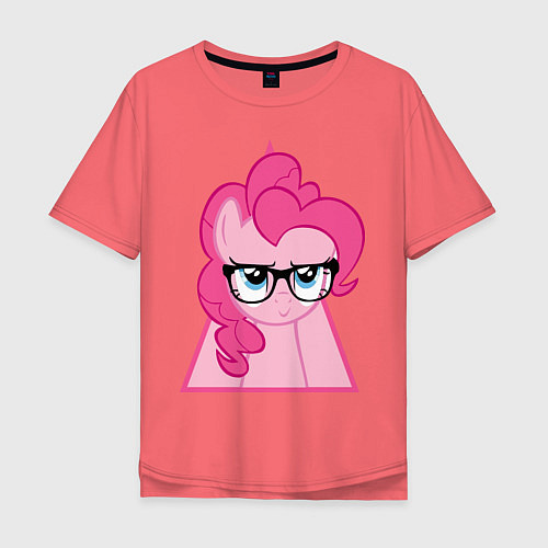 Мужская футболка оверсайз Pinky Pie hipster / Коралловый – фото 1