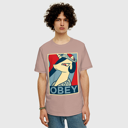 Мужская футболка оверсайз Trixie OBEY / Пыльно-розовый – фото 3
