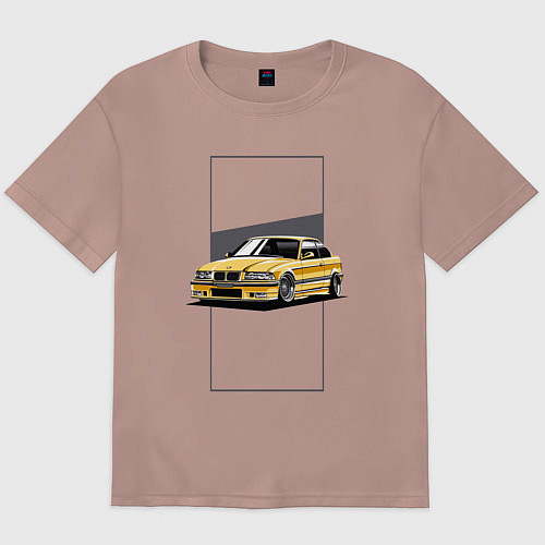 Мужская футболка оверсайз BMW E36 / Пыльно-розовый – фото 1