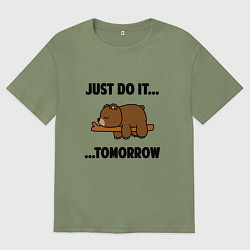 Футболка оверсайз мужская Мишка, цвет: авокадо