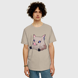 Футболка оверсайз мужская Иноске Хашибира, цвет: миндальный — фото 2