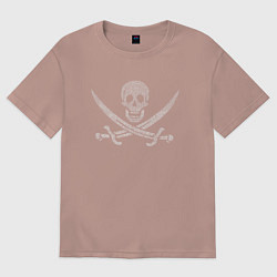 Футболка оверсайз мужская Pirate, цвет: пыльно-розовый