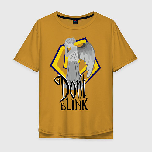 Мужская футболка оверсайз Don't blink / Горчичный – фото 1