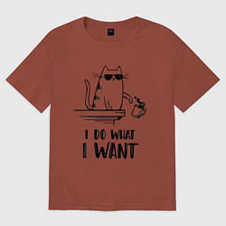 Футболка оверсайз мужская I do what i want, цвет: кирпичный