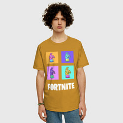 Футболка оверсайз мужская Фортнайт поп-ап, цвет: горчичный — фото 2