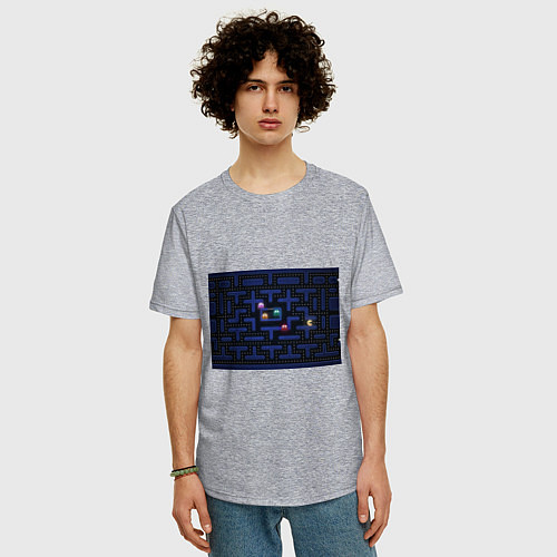 Мужская футболка оверсайз Pacman / Меланж – фото 3