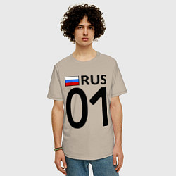Футболка оверсайз мужская RUS 01, цвет: миндальный — фото 2