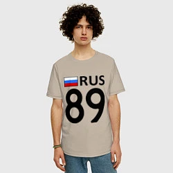 Футболка оверсайз мужская RUS 89, цвет: миндальный — фото 2