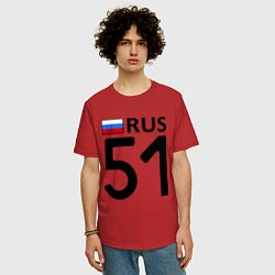 Футболка оверсайз мужская RUS 51, цвет: красный — фото 2