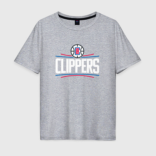 Мужская футболка оверсайз Los Angeles Clippers / Меланж – фото 1