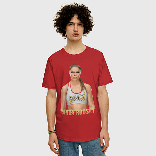 Мужская футболка оверсайз Ронда Роузи / Красный – фото 3